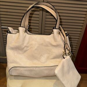Chic Cream Crossbody Bag with Pouch